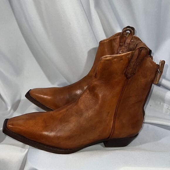 WE THE FREE WADE DISTRESSED ANKLE BOOTS IN WASHED CHESTNUT NEW SIZE 39.5 - Picture 7 of 10